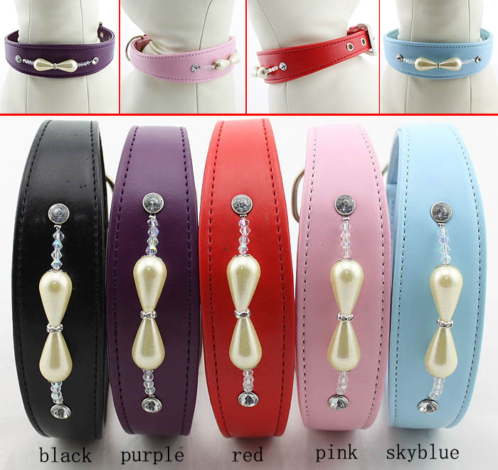 Water droplet type pearl Dog Collar