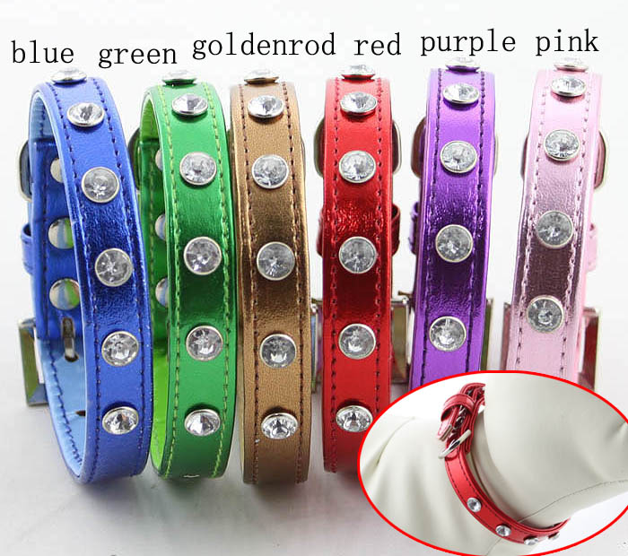 Rhinestones dog collars 6 color(dozen)