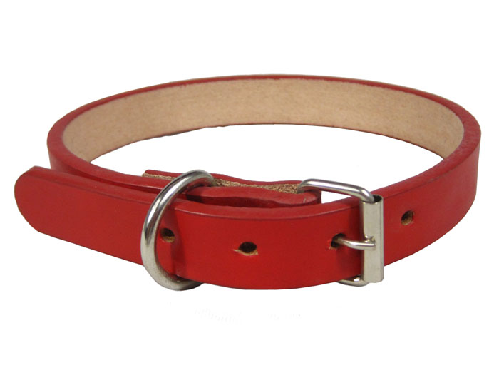 Genuine leather Collar - Red