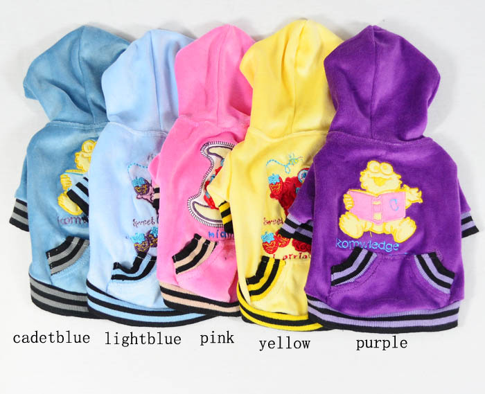 Velvet embroidery pet coats