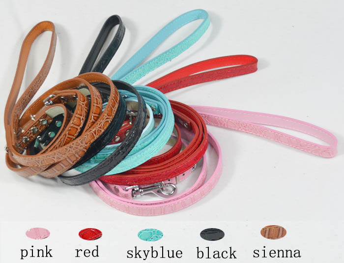 5 Color Dog Collars and Leashes Set