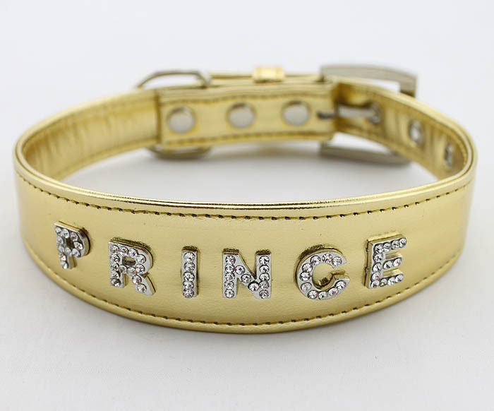Rhinestones Prince Letter Collar