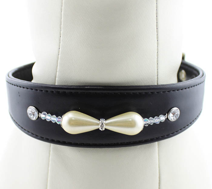 Teardrop pearl+Crystal Dog Collar