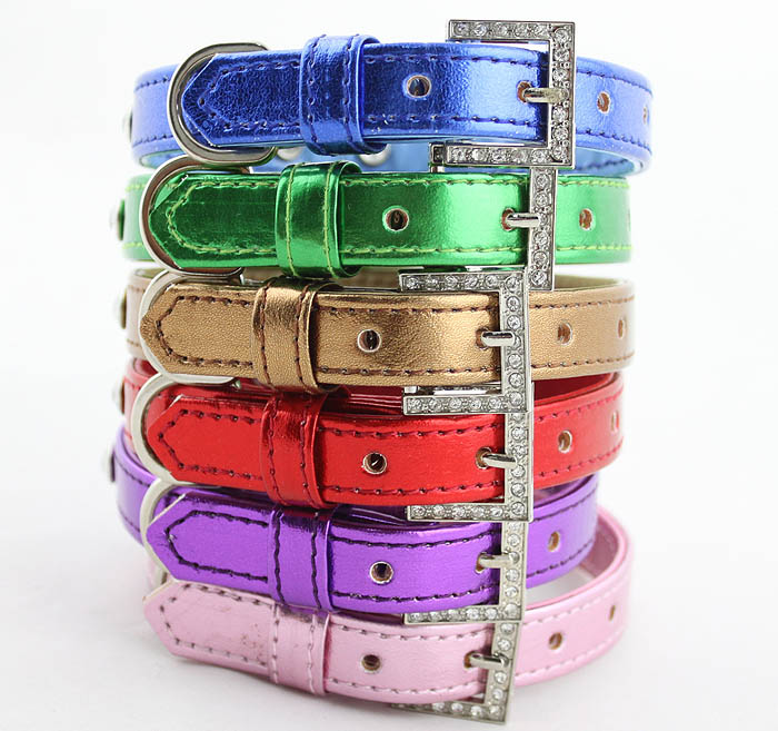 Rhinestones dog collars 6 color(dozen)