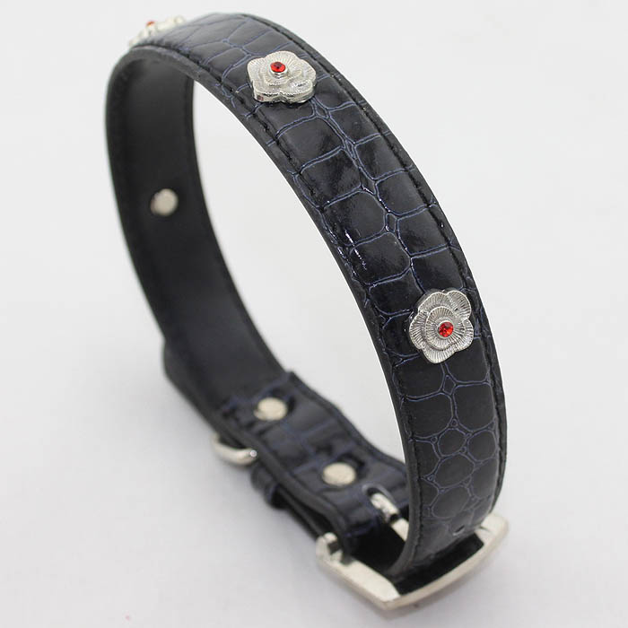 Rhinestone Leather Collar