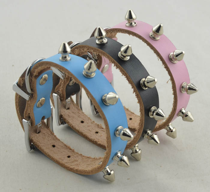 Genuine leather Dog collar 5 color Kings