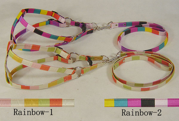 Dog Rainbow harness&leash set