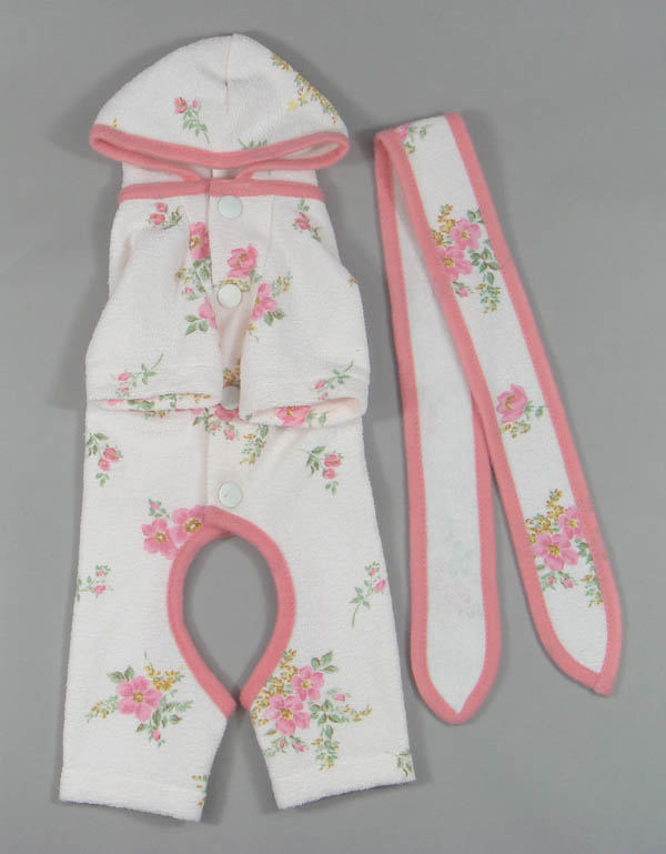 Pink Trimed floret pattern Terry Bathrobe