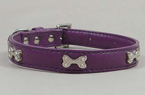 Rhinestones PVC Collar - purple