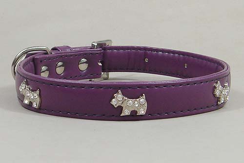 Rhinestones PVC Collar - purple