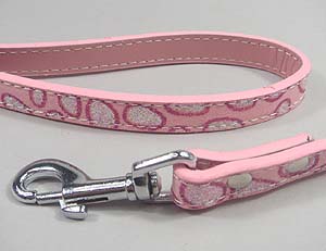 Shining Leather Leash Pink Gorgeous