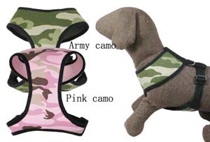 Large Dog Camo Denim Harness